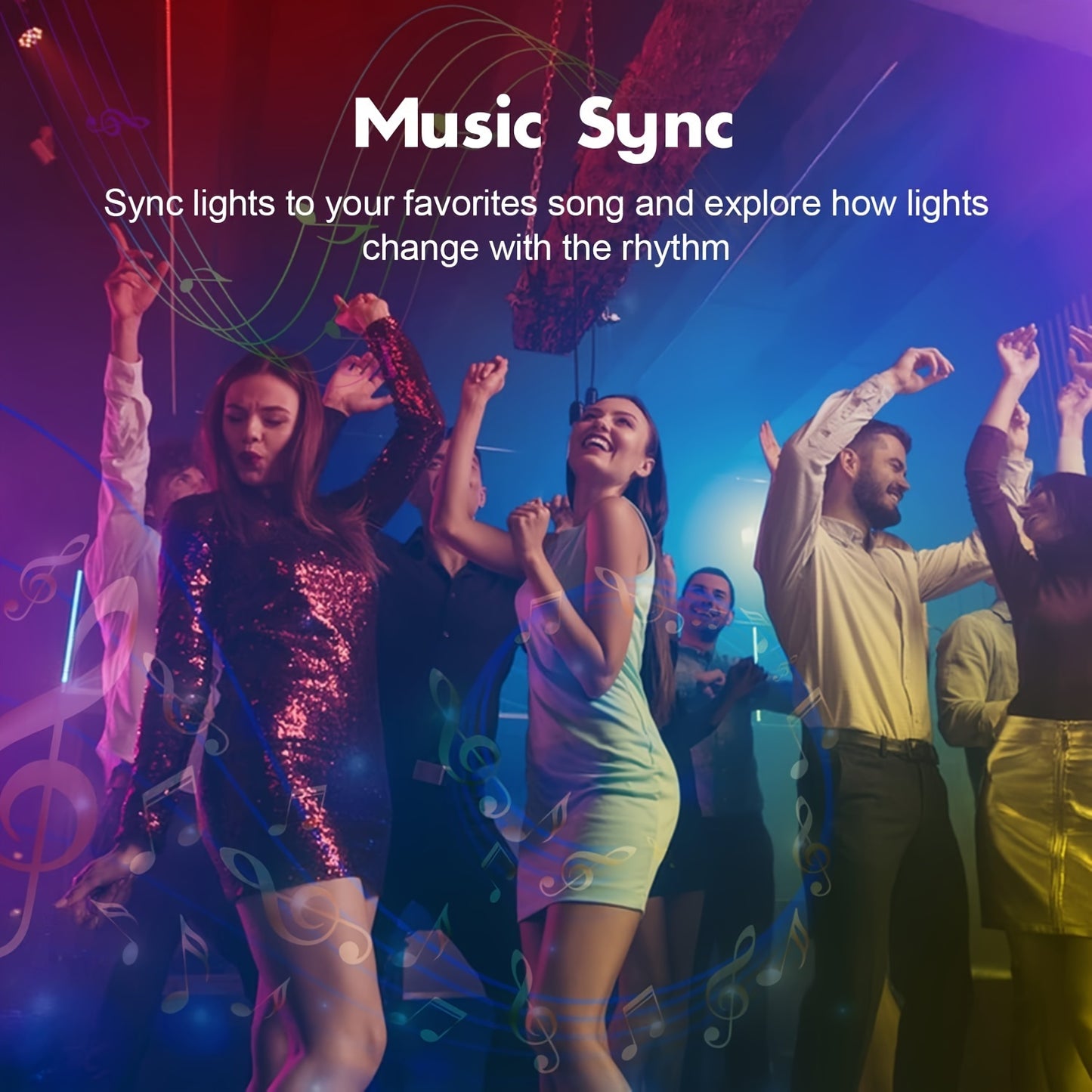 4 Rolls Of 16.4FT, 4 Rolls Of 25FT,4 Rolls Of 32.8FT,4 Rolls Of 50FT LED Lights For Bedroom, 3030,16 LEDs/3.3FT,Music Sync Color Changing, Smart App Control With Remote, Ultra-Long LED Strip Lights For Party, Home,Birthday,We