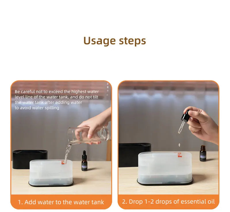 Essential Oil Diffuser,Flame Colorful Water Vapor Fire Humidifier for Aromatherapy Aroma Therapy Machine Room,Flame Diffuser