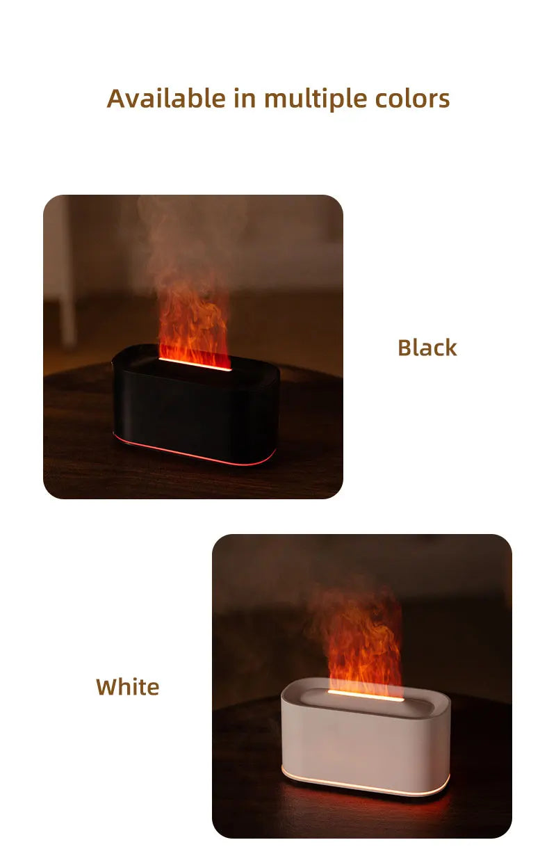 Essential Oil Diffuser,Flame Colorful Water Vapor Fire Humidifier for Aromatherapy Aroma Therapy Machine Room,Flame Diffuser