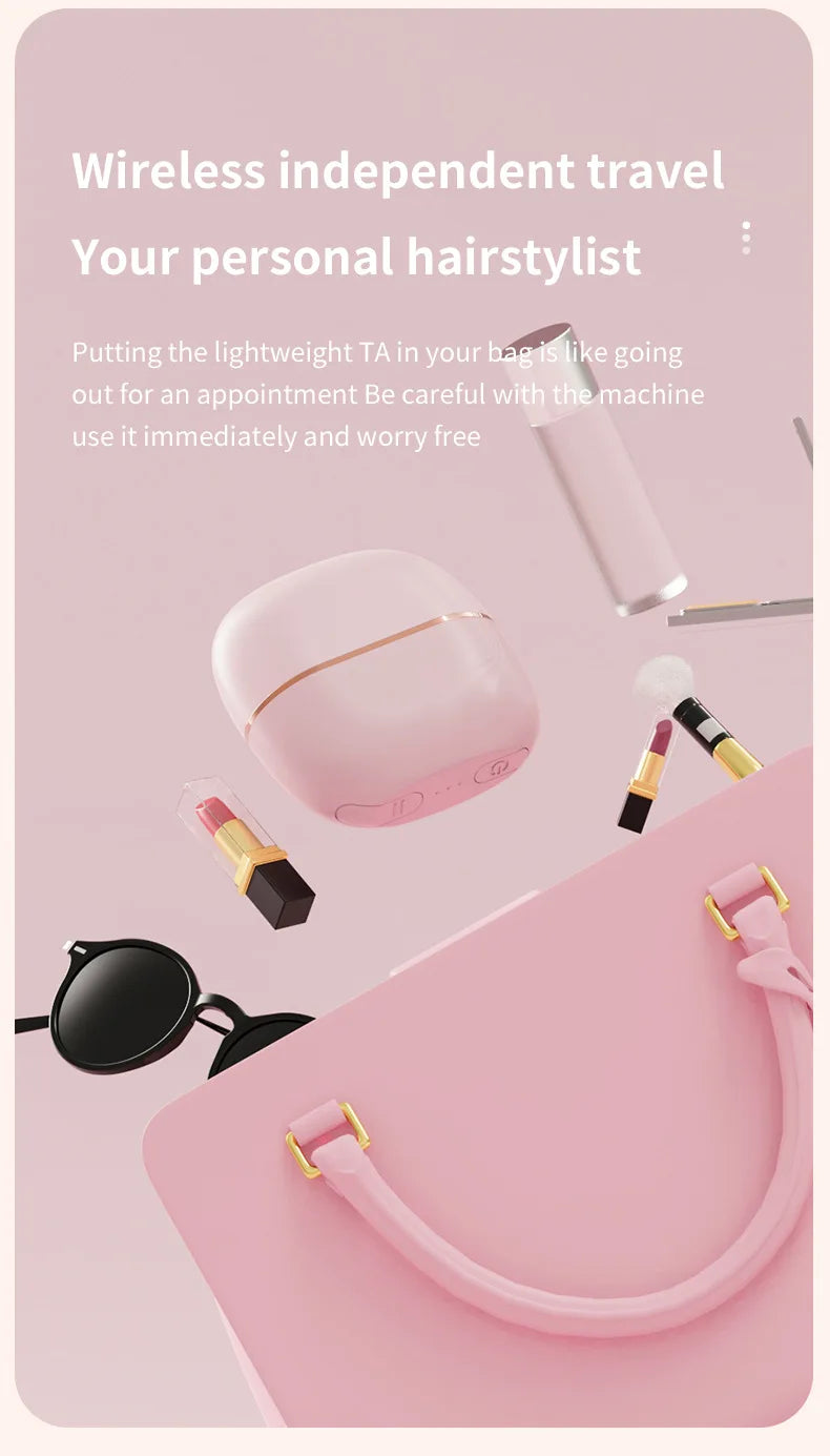 2025 New Mini Straightener Rechargeable Portable Hair Straightener Brush Anti-Scald Shell Cordless USB Charging Straighteners