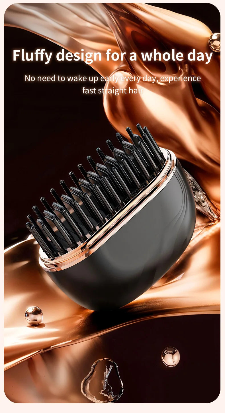 2025 New Mini Straightener Rechargeable Portable Hair Straightener Brush Anti-Scald Shell Cordless USB Charging Straighteners