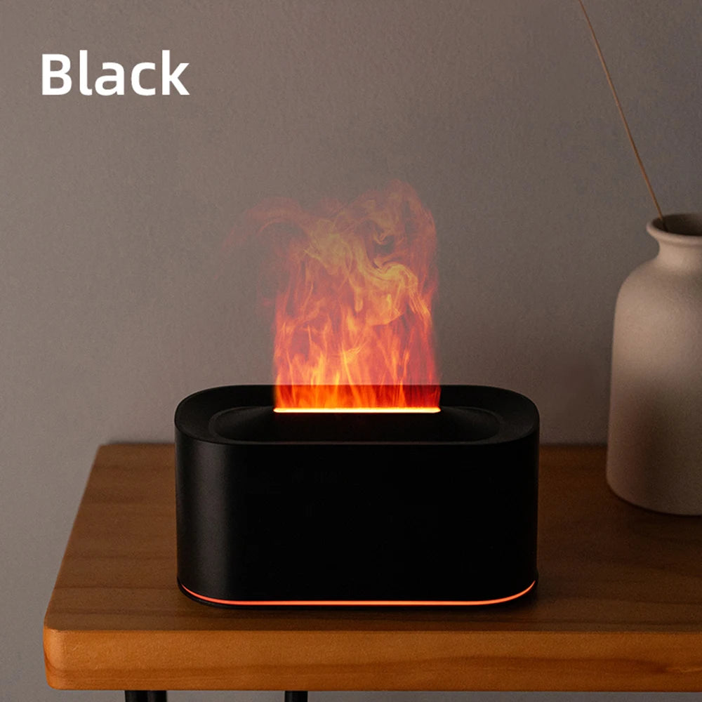 Essential Oil Diffuser,Flame Colorful Water Vapor Fire Humidifier for Aromatherapy Aroma Therapy Machine Room,Flame Diffuser
