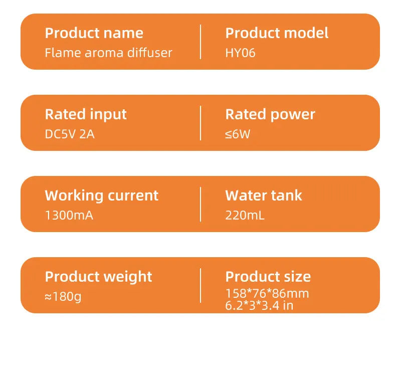 Essential Oil Diffuser,Flame Colorful Water Vapor Fire Humidifier for Aromatherapy Aroma Therapy Machine Room,Flame Diffuser