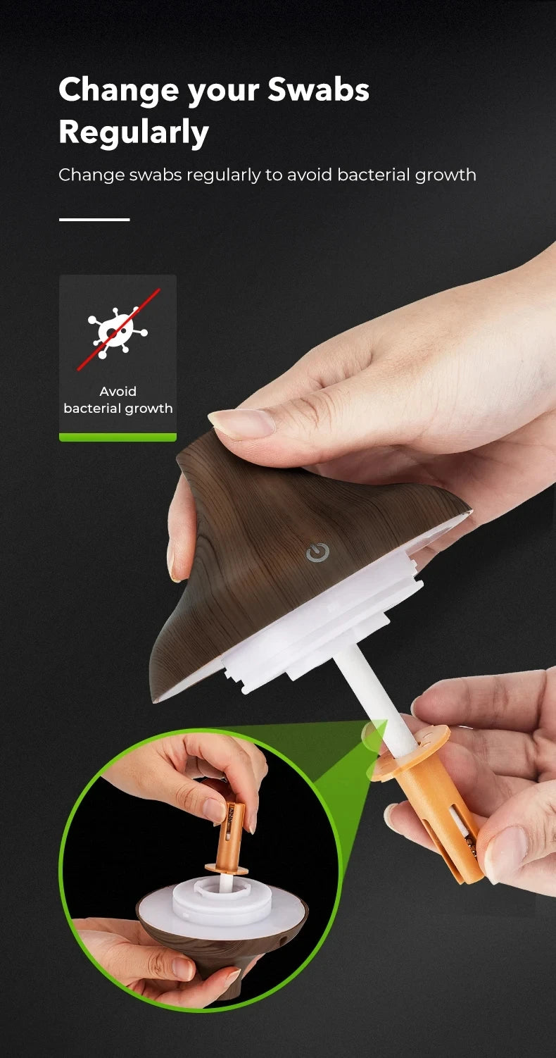 High Quality 300ml Aromatherapy Essential Oil Diffuser Wood Grain Remote Control Ultrasonic Air Humidifier with 7 Colors Light