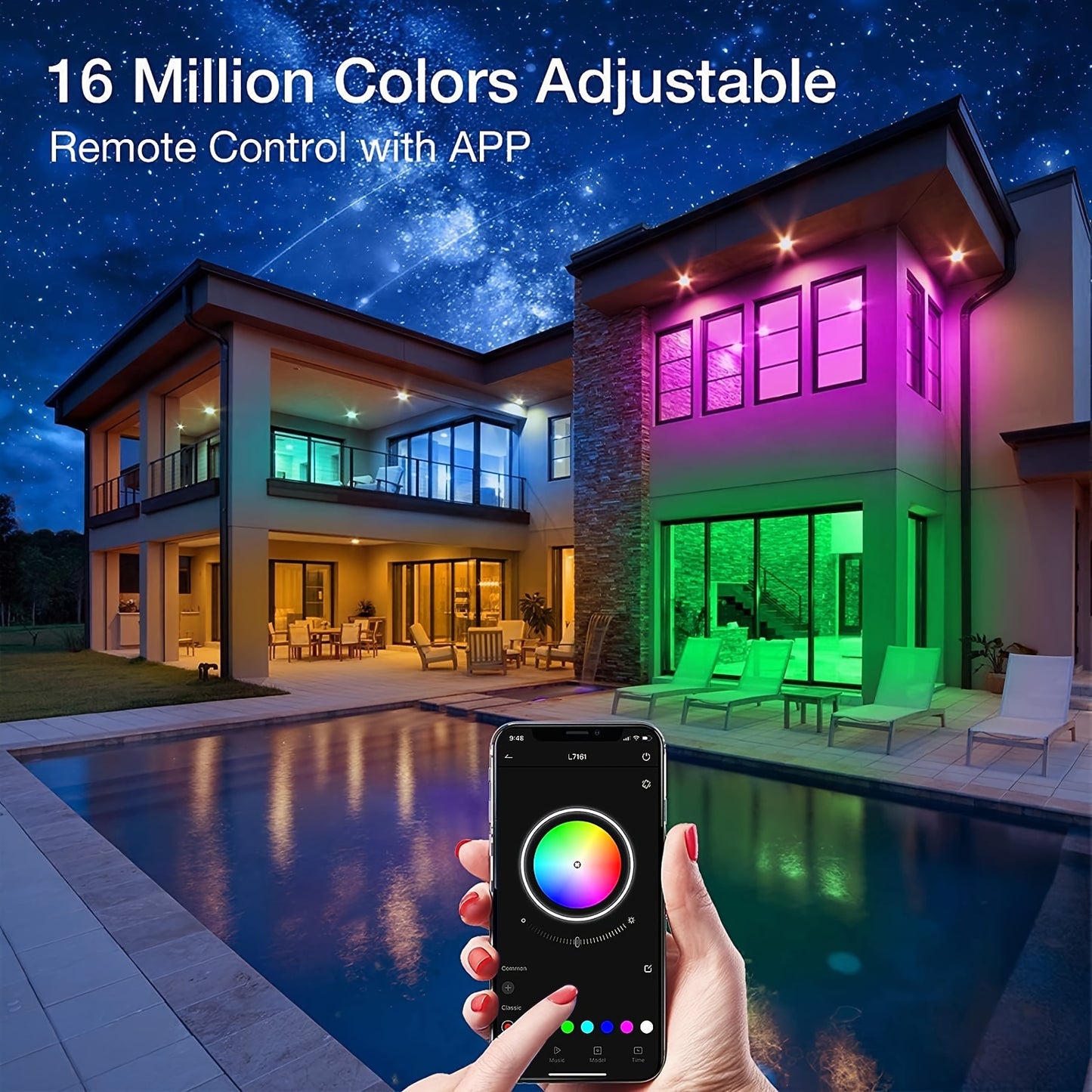 4 Rolls Of 16.4FT, 4 Rolls Of 25FT,4 Rolls Of 32.8FT,4 Rolls Of 50FT LED Lights For Bedroom, 3030,16 LEDs/3.3FT,Music Sync Color Changing, Smart App Control With Remote, Ultra-Long LED Strip Lights For Party, Home,Birthday,We